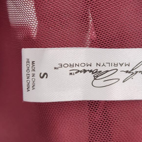 NWT Marilyn Monroe Show Me Off Negligee Stretchy Bodysuit Maroon Women's S - Picture 9 of 10